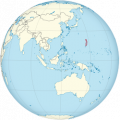 Northern Mariana Islands on the globe (Southeast Asia centered) (small islands magnified).svg